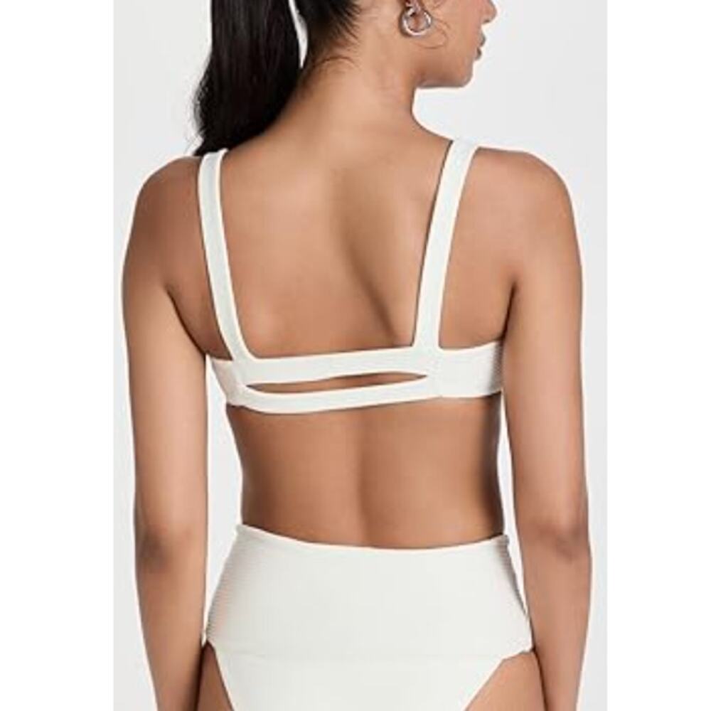 L*Space Women's Cream Eco Chic Repreve Jess Bikini Top Size D - Picture 2 of 9